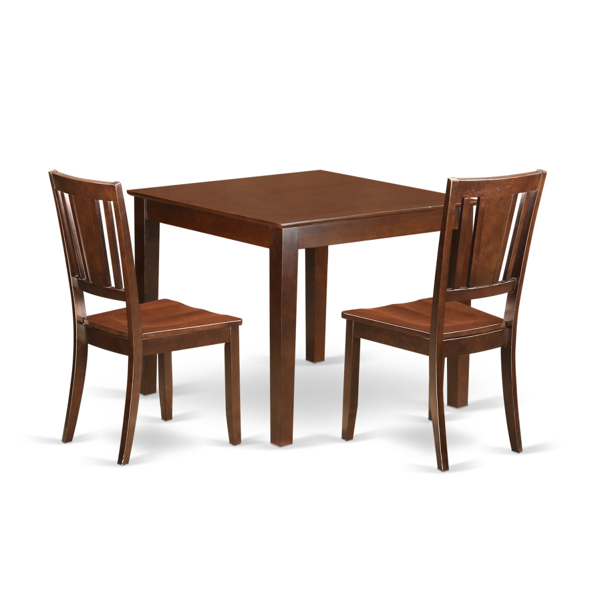 Picture of East West Furniture OXDU3-MAH-W Small Kitchen Table Set with One Oxford Table & 2 Chairs&#44; Mahogany - 3 Piece