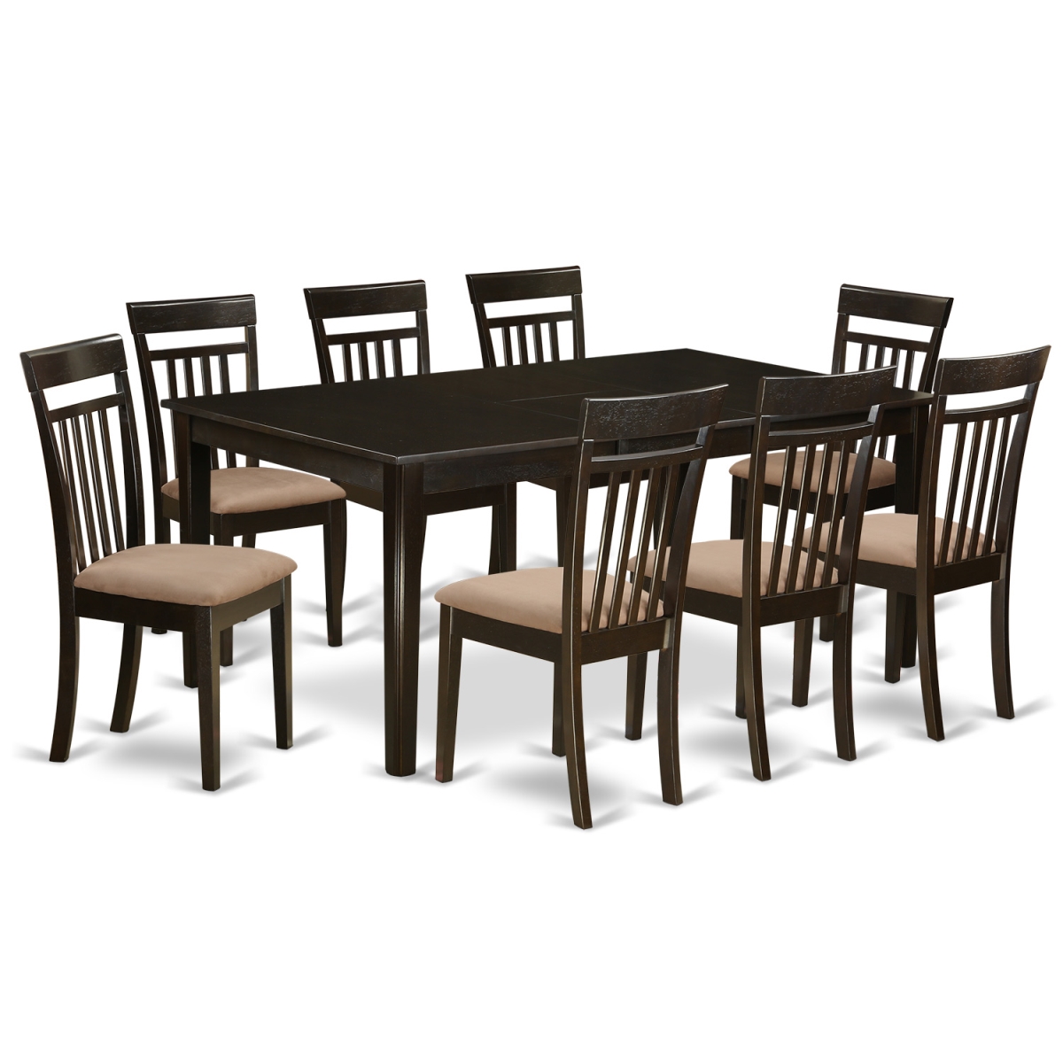 Dining Room Set - Table with Leaf Together with 8 Chairs - 9 Piece