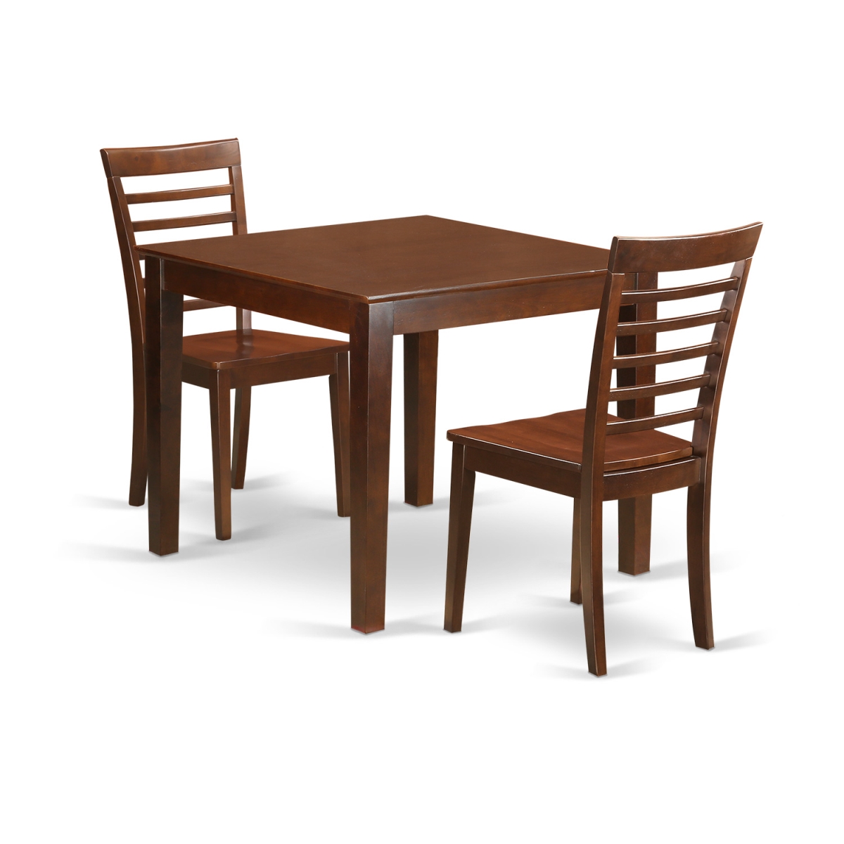 Picture of East West Furniture OXML3-MAH-W Kitchen Table Set with One Oxford Dining Table & Two Chairs&#44; Mahogany - 3 Piece