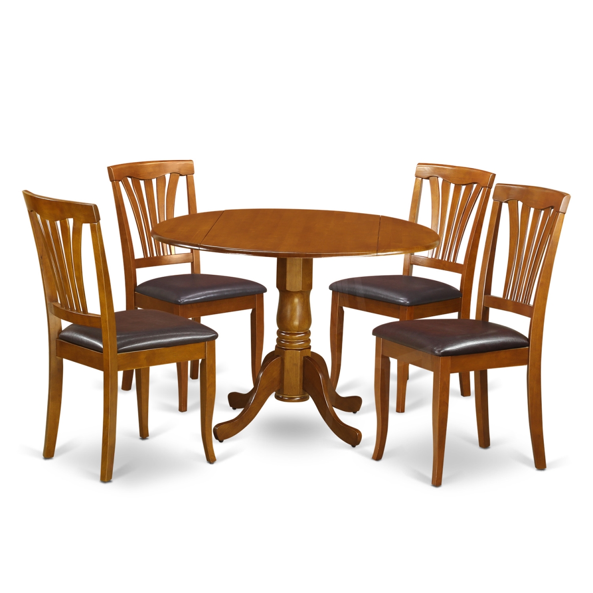 Picture of East West Furniture DLAV5-SBR-LC Dining Table Set - Dining Room Table & 2 Chairs - 3 Piece