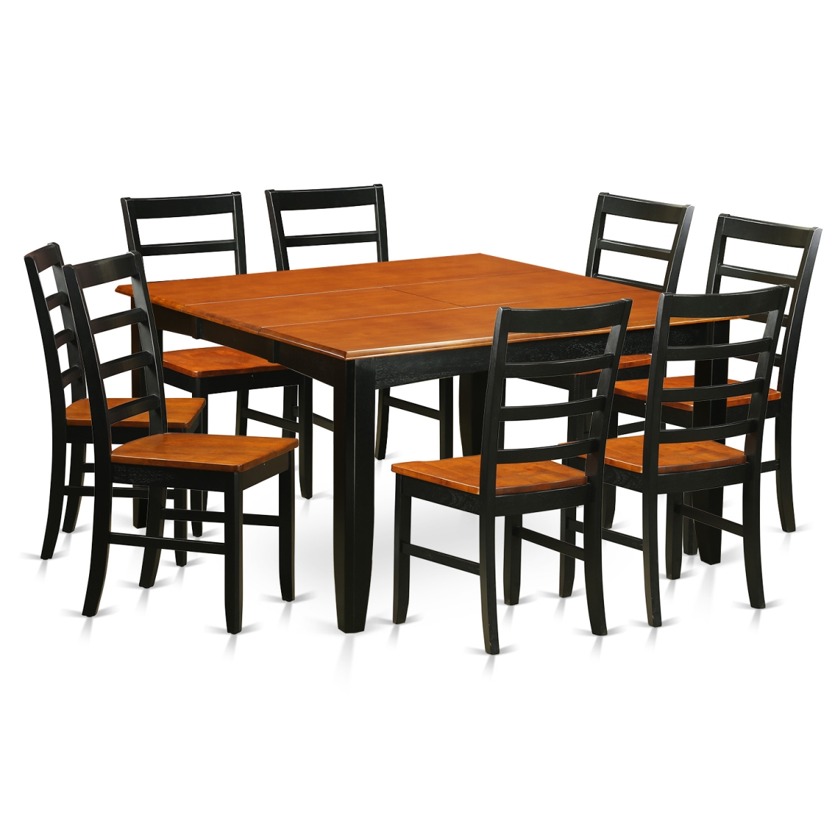 PARF9-BCH-W Dining Set - Table & 8 Wood Seat Chairs - 9 Piece -  East West Furniture