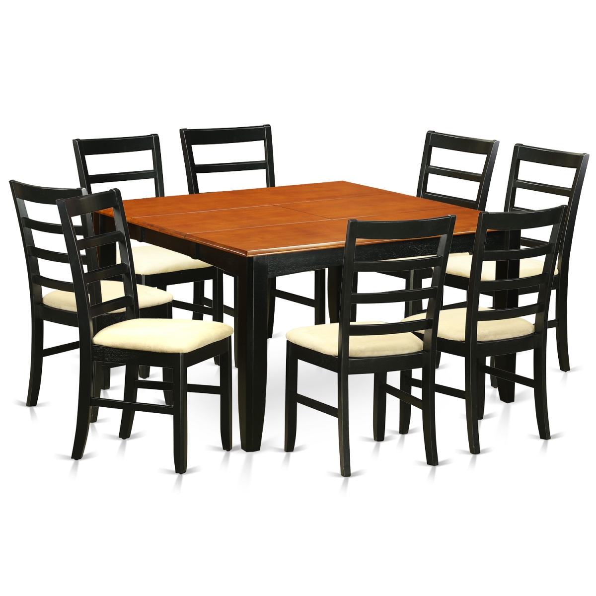 PARF9-BCH-C Dining Set - Table & 8 Microfiber Upholstery Seat Chairs - 9 Piece -  East West Furniture