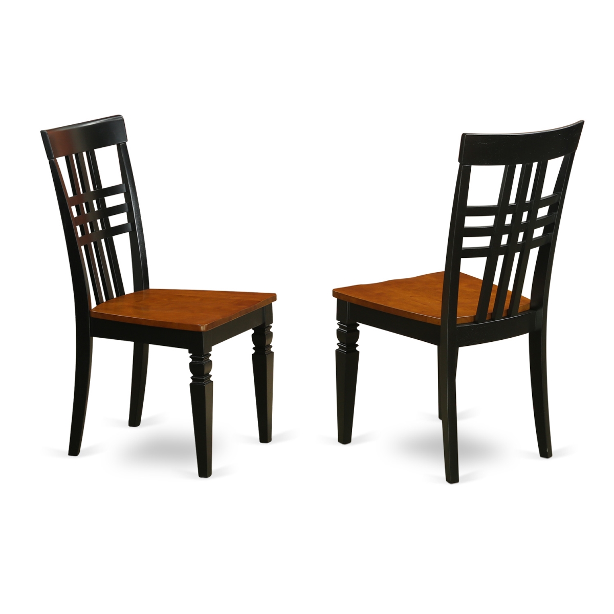 Logan Dining Chair with Wood Seat, Black & Cherry