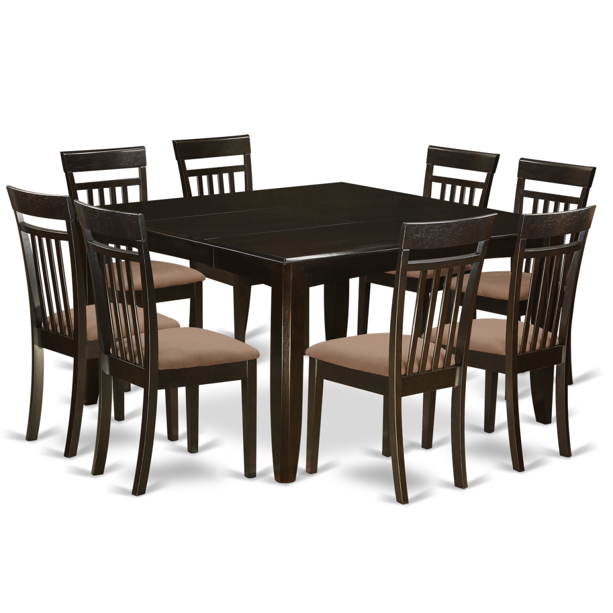 PFCA9-CAP-C Dining Room Set for 8-Dinette Table with Leaf & 8 Dinette Chairs, 9 piece - Cappuccino -  East West Furniture