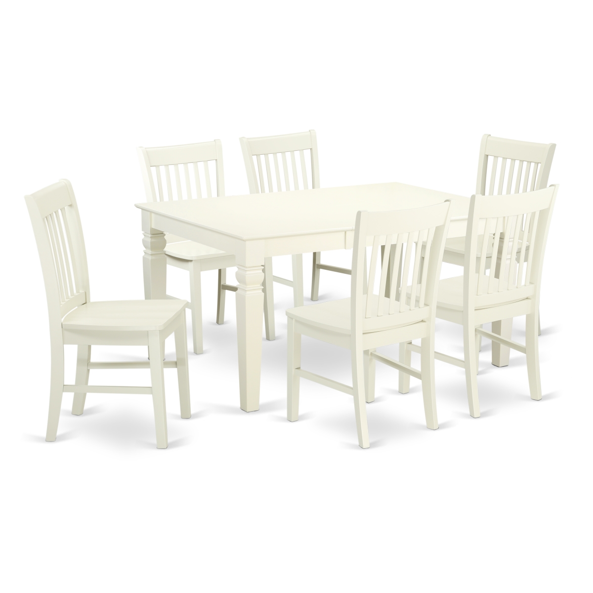 7 Piece Dining Set - Linen White