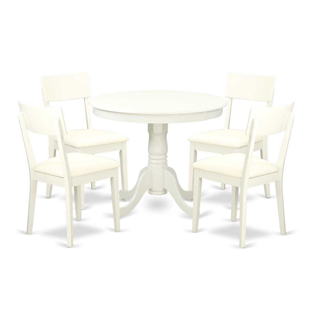 Picture of East West Furniture ANAD5-LWH-LC 5 Piece Kitchen Table Set, Linen White