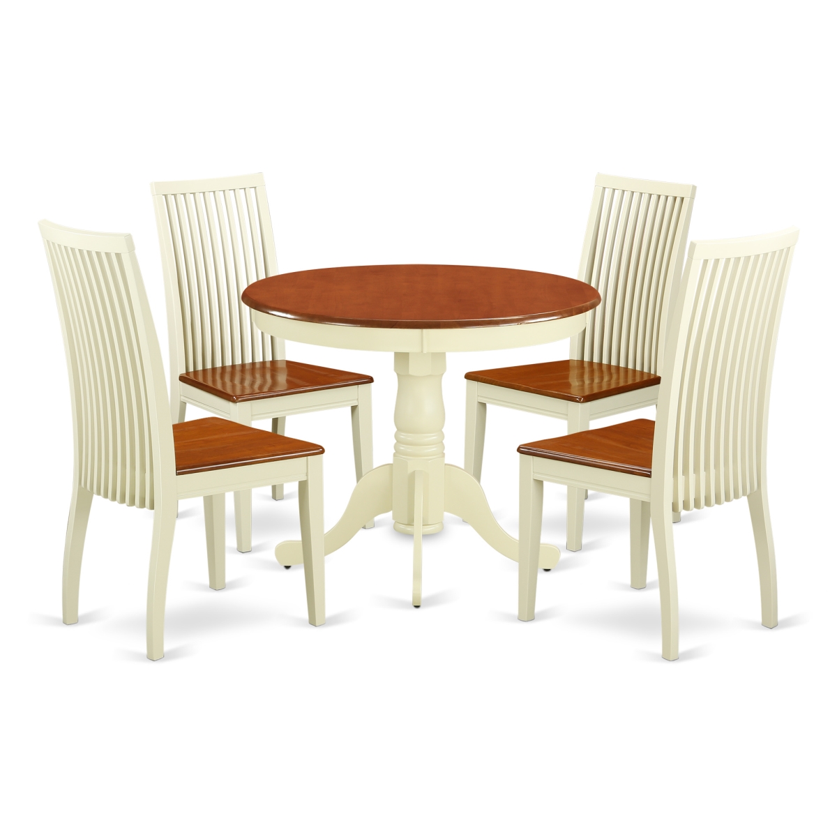 Picture of East West Furniture ANIP3-LWH-W 3 Piece Kitchen Table Set, Linen White