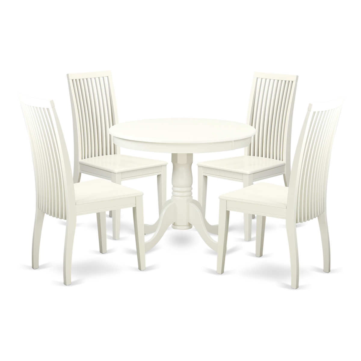 Picture of East West Furniture ANIP5-LWH-W 5 Piece Kitchen Table Set, Linen White