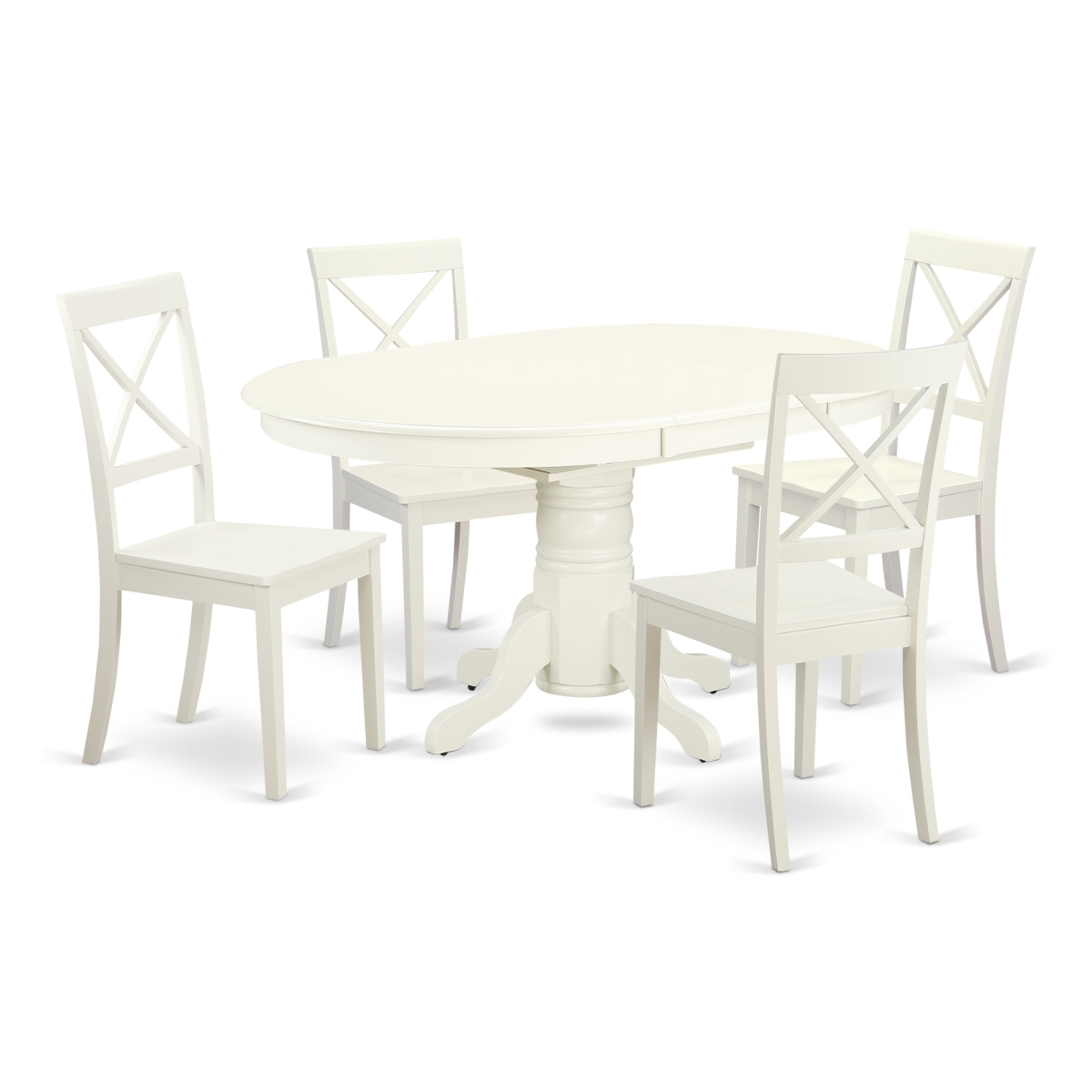 Picture of East West Furniture AVBO5-LWH-W 5 Piece Dining Set, Linen White