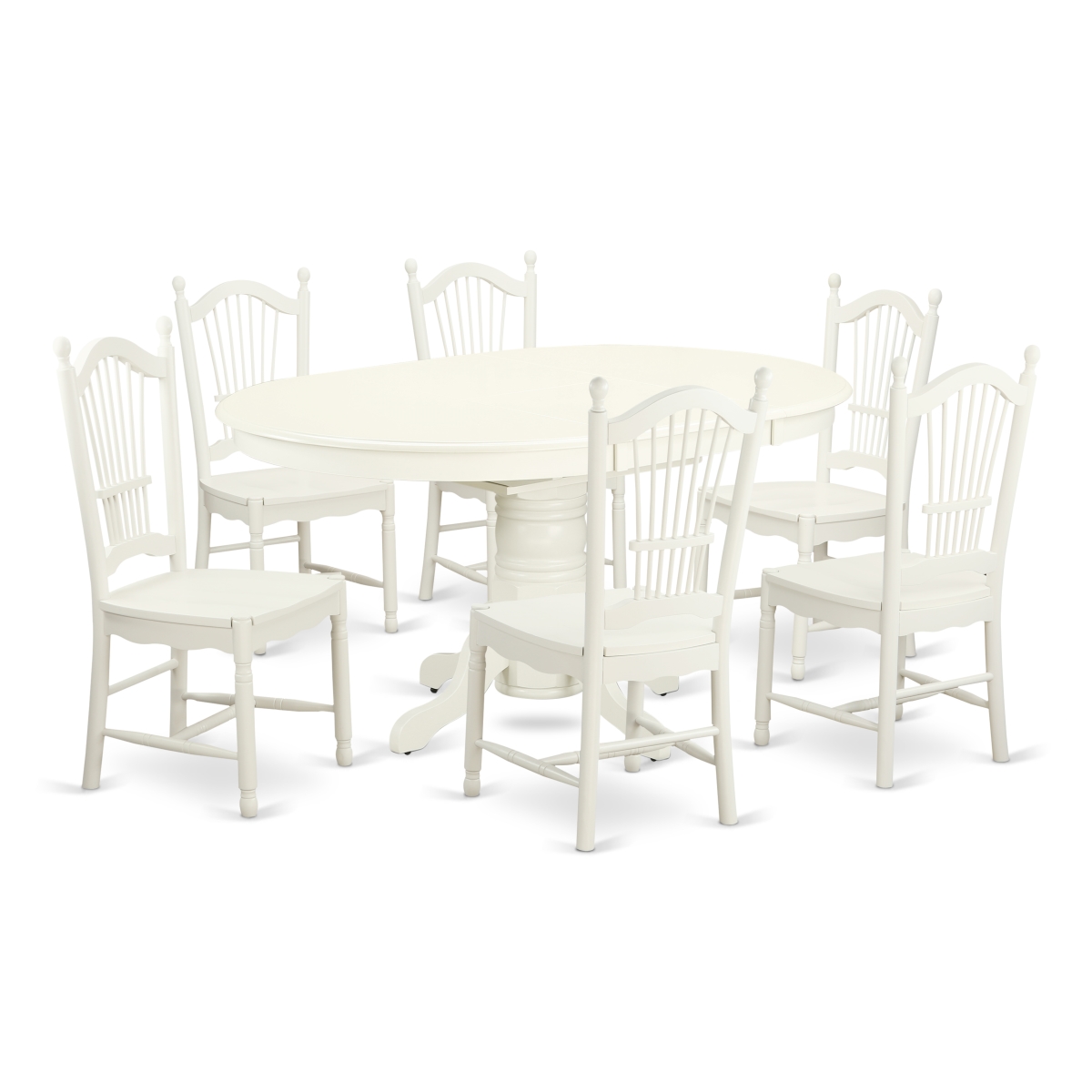 Picture of East West Furniture AVDO5-LWH-W 5 Piece Dining Set, Linen White