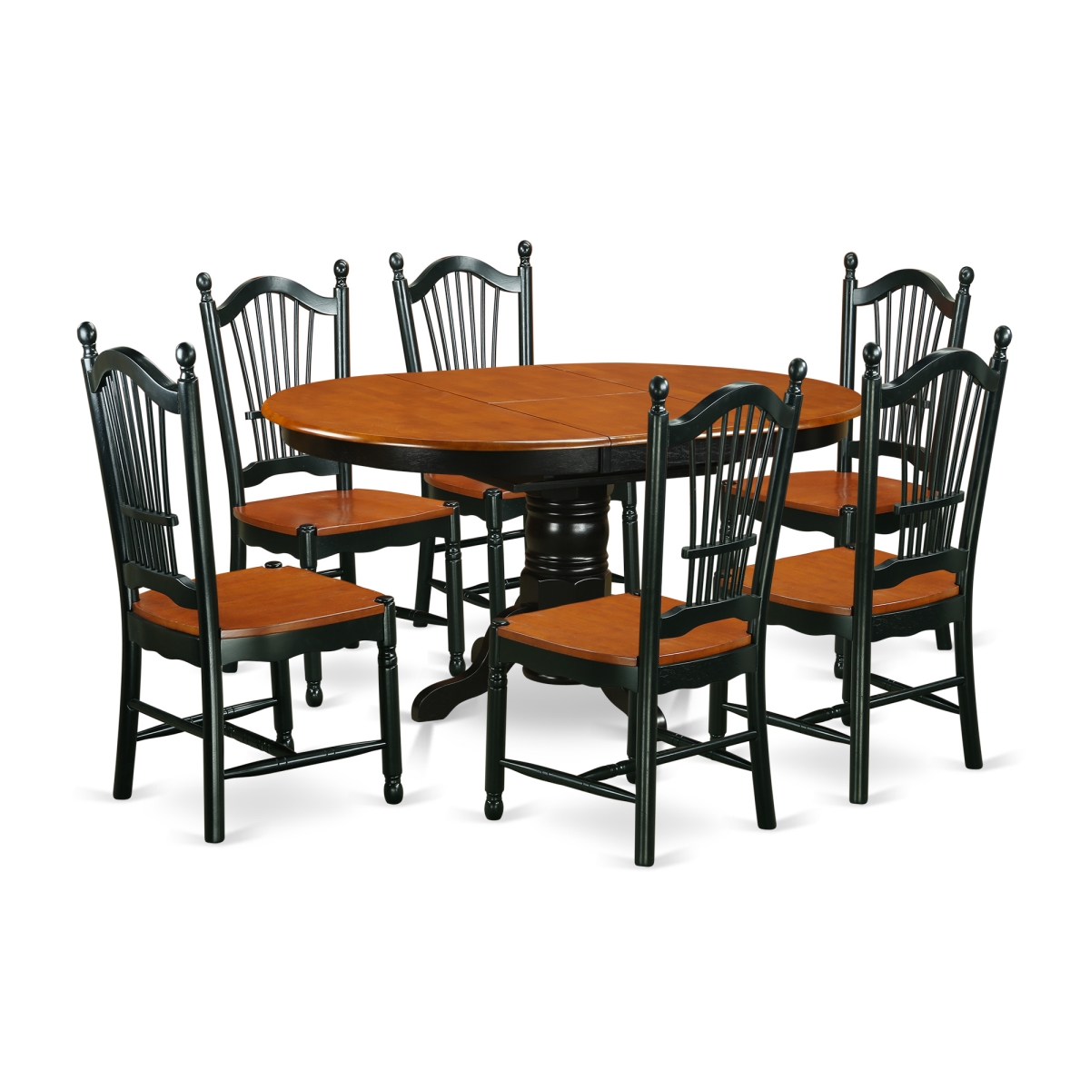 Picture of East West Furniture AVDO7-LWH-W 7 Piece Dining Set, Linen White