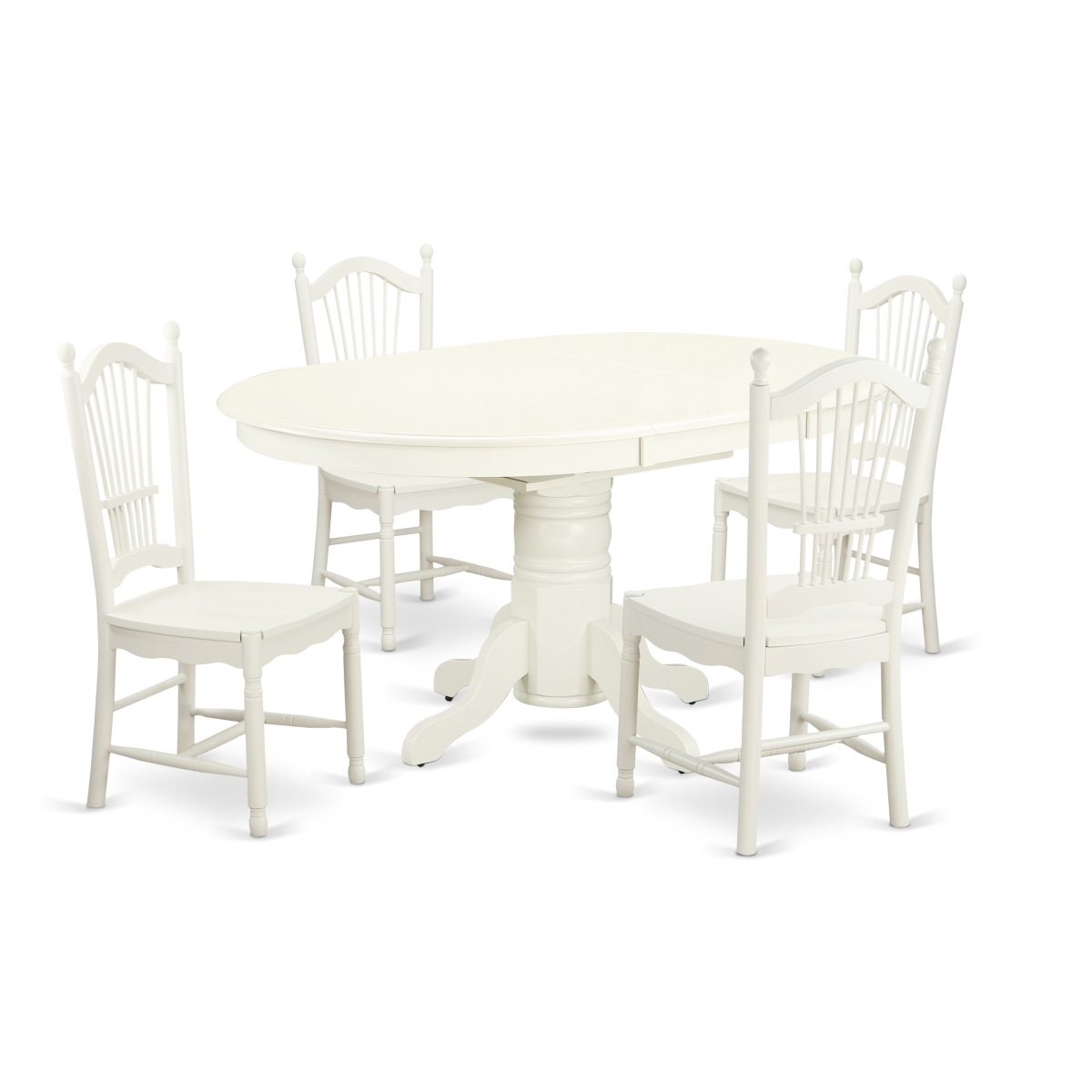 Picture of East West Furniture AVDO5-BCH-W 5 Piece Dining Set, Linen White