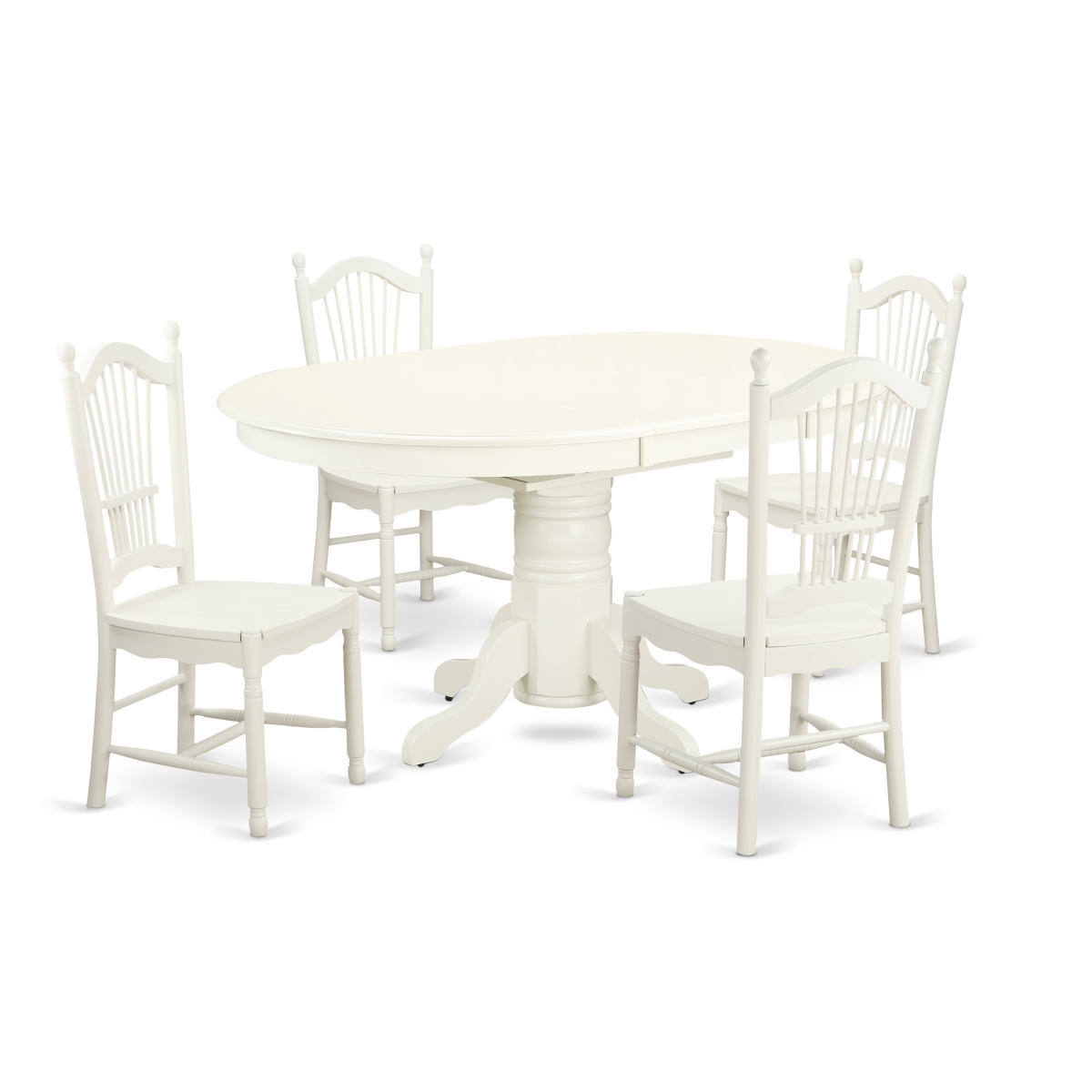 5 Piece Dining Set, Linen White