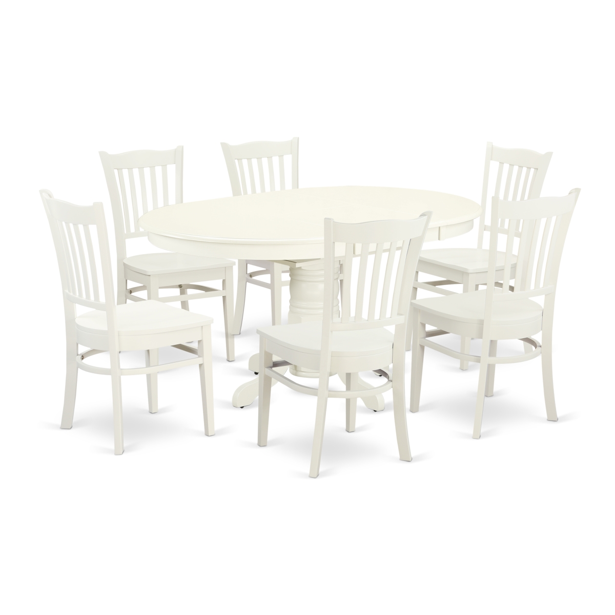 Picture of East West Furniture AVGR7-LWH-W 7 Piece Dining Set, Linen White