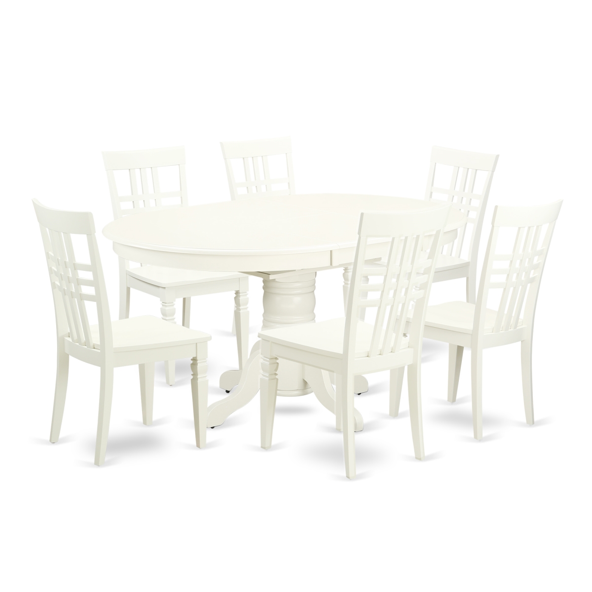 Picture of East West Furniture AVLG7-LWH-W 7 Piece Dining Set, Linen White