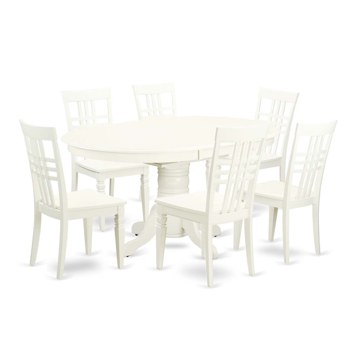 7 Piece Dining Set, Linen White