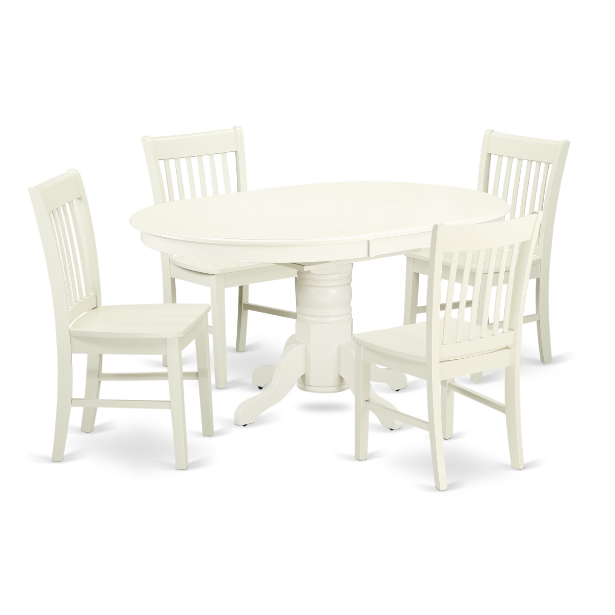 Picture of East West Furniture AVNO5-LWH-W 5 Piece Dining Set, Linen White