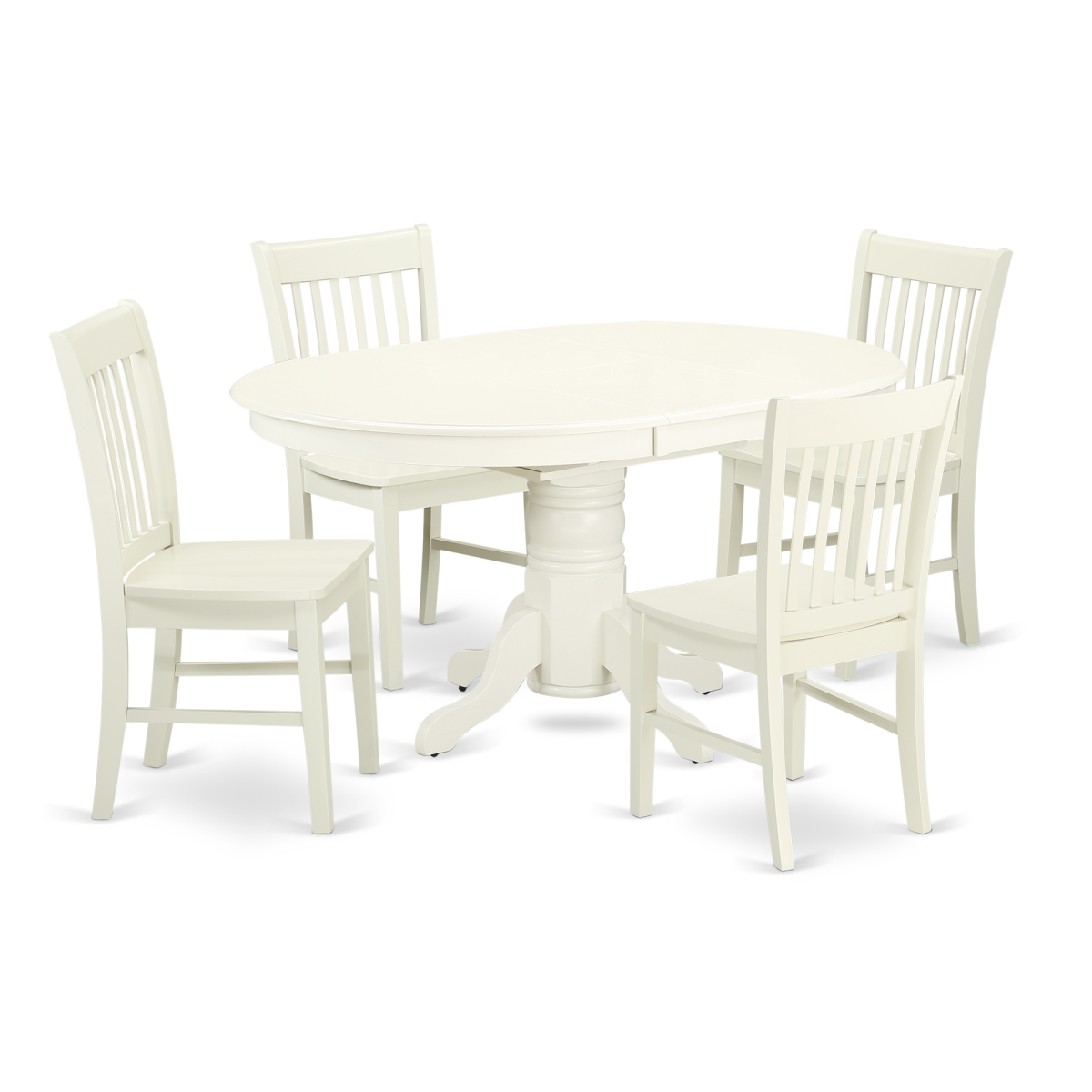 5 Piece Dining Set, Linen White