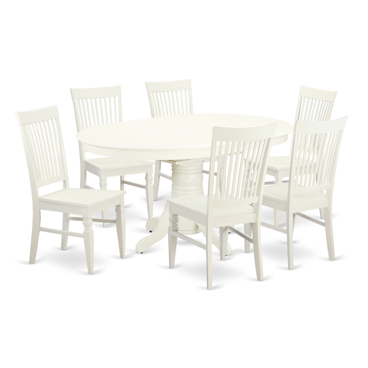 Picture of East West Furniture AVWE7-LWH-W 7 Piece Dining Set, Linen White