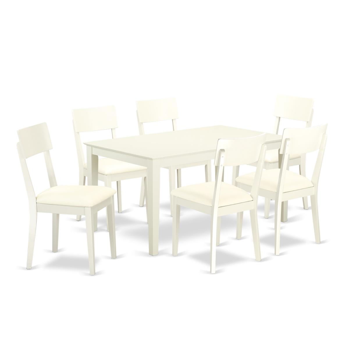 Picture of East West Furniture CAAD7-LWH-LC 7 Piece Dining Table Set
