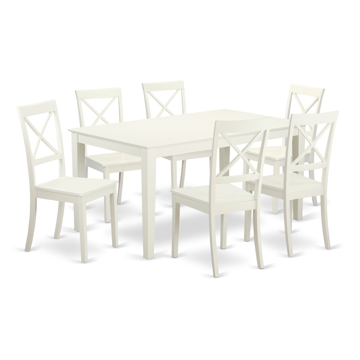 Picture of East West Furniture CABO7-LWH-W 7 Piece Dining Table Set