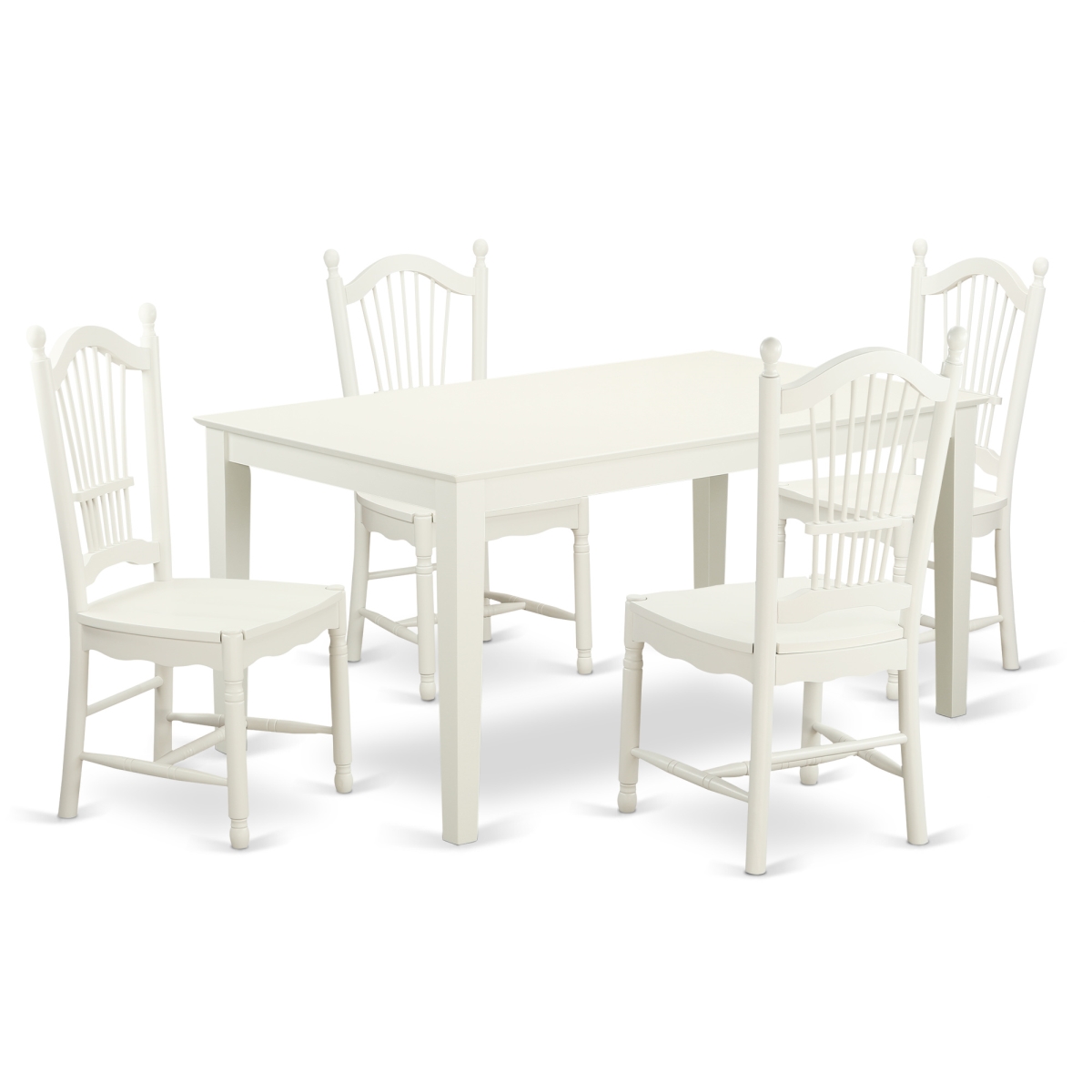 Picture of East West Furniture CADO5-LWH-W 5 Piece Dining Table Set