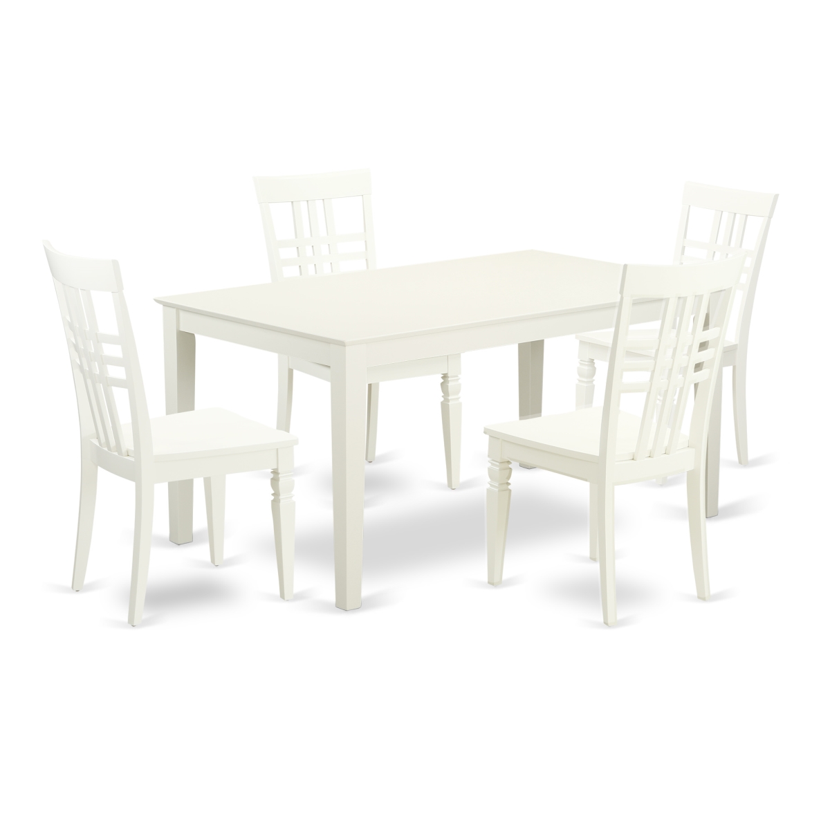 Picture of East West Furniture CALG5-LWH-W 5 Piece Dining Table Set