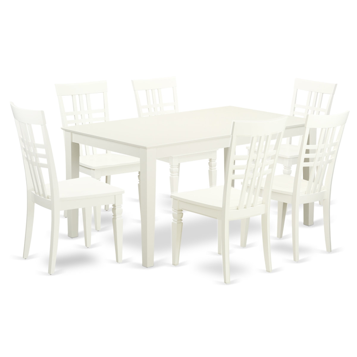 Picture of East West Furniture CALG7-LWH-W 7 Piece Dining Table Set