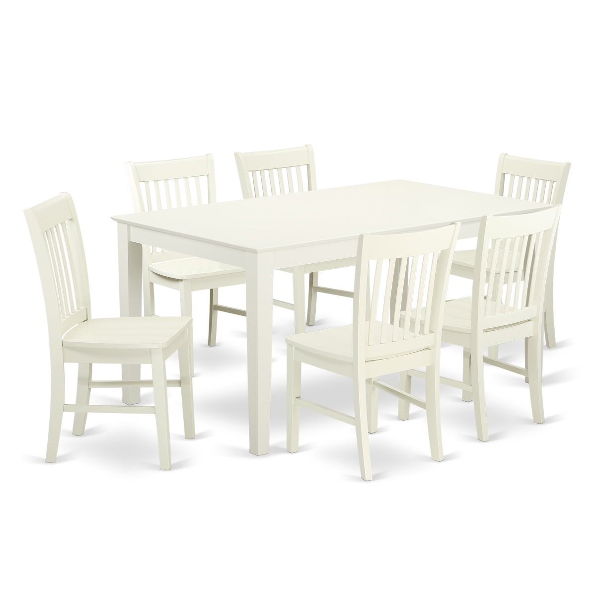 Picture of East West Furniture CANO7-LWH-W 7 Piece Dining Table Set