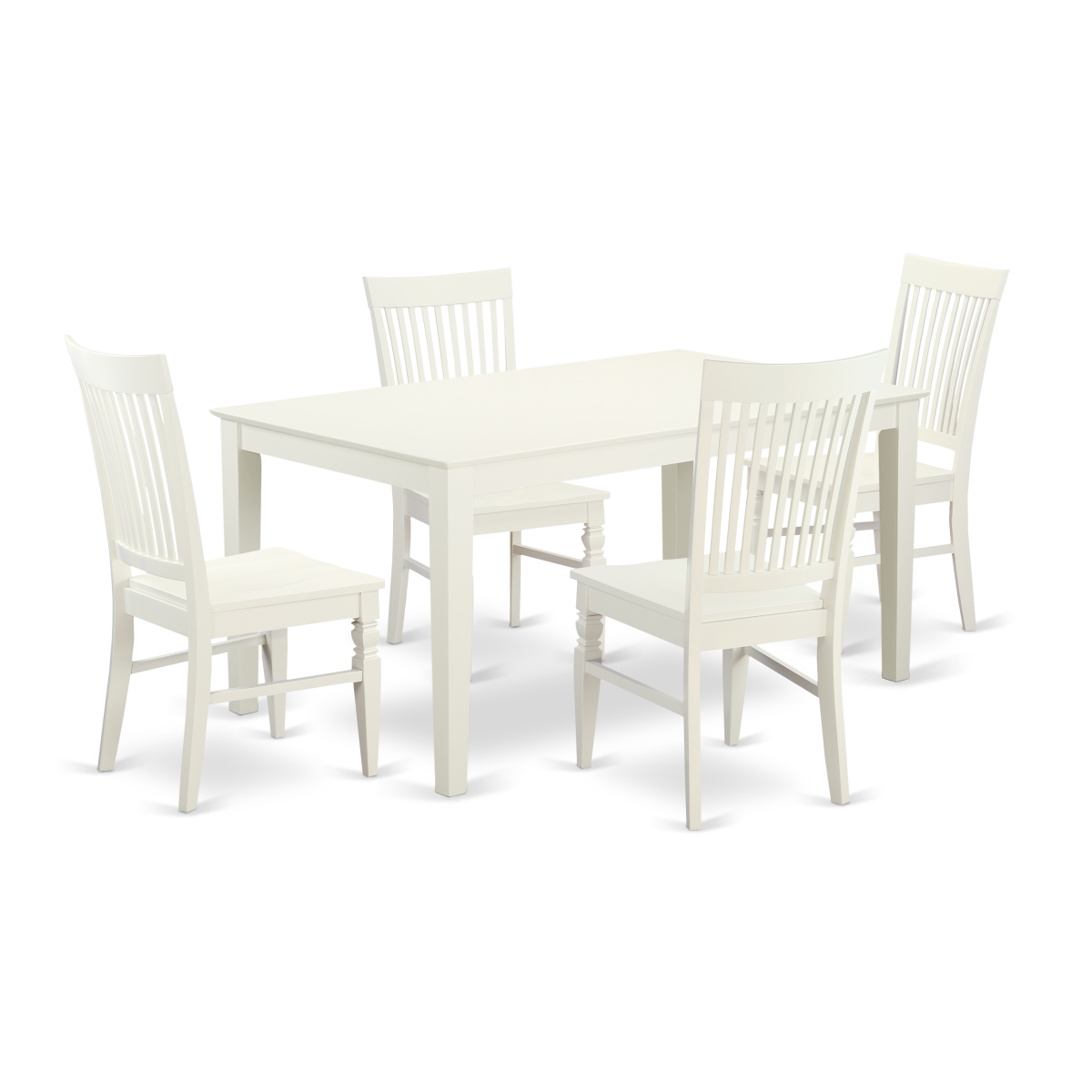 Picture of East West Furniture CAWE5-LWH-W 5 Piece Dining Table Set