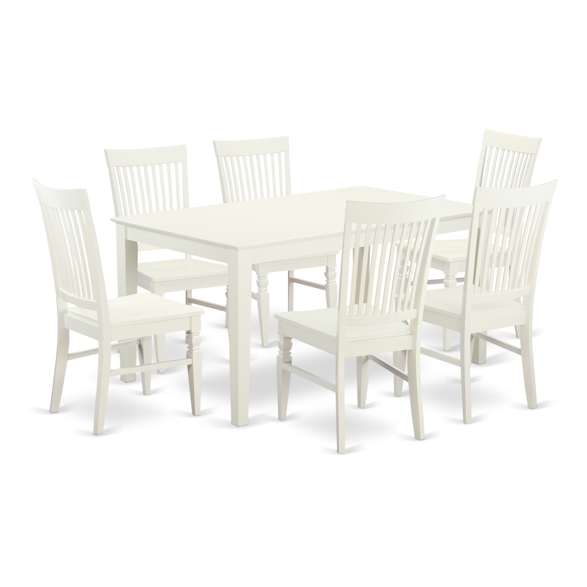 Picture of East West Furniture CAWE7-LWH-W 7 Piece Dining Table Set