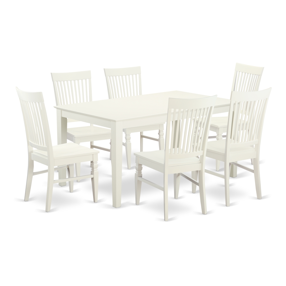 CAWE7-LWH-W 7 Piece Dining Table Set