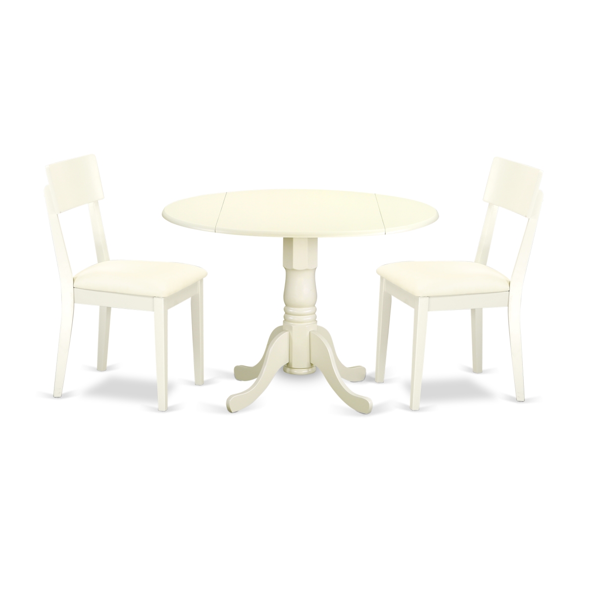 Picture of East West Furniture DLAD3-LWH-LC 3 Piece Dublin Kitchen Table Set