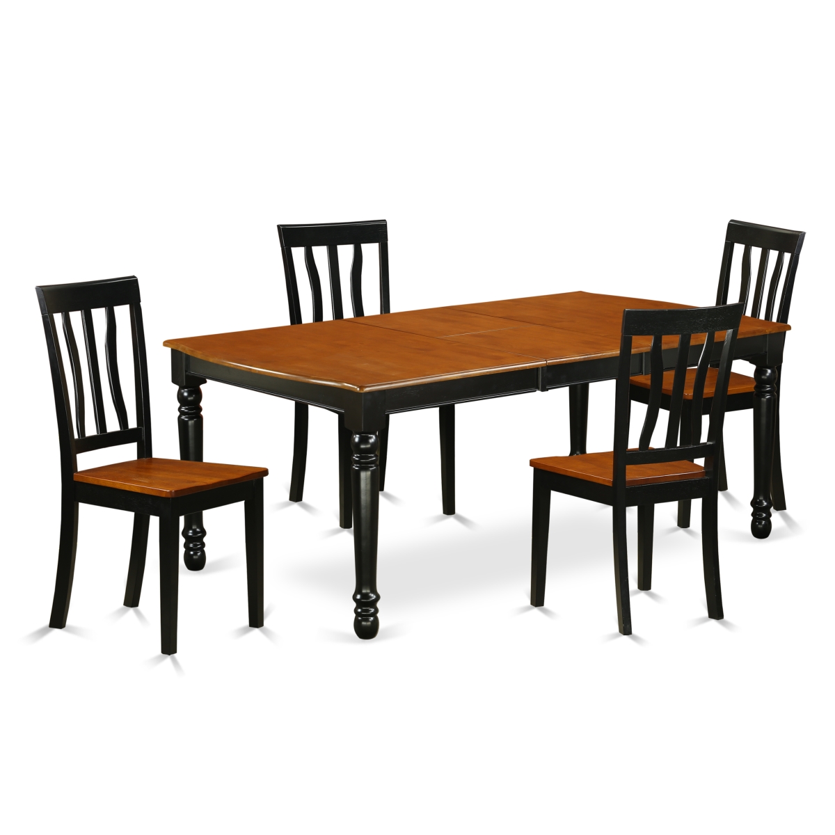 Picture of East West Furniture DOAN5-BCH-W 5 Piece Kitchen Tables & Chair set&#44; Black & Cherry