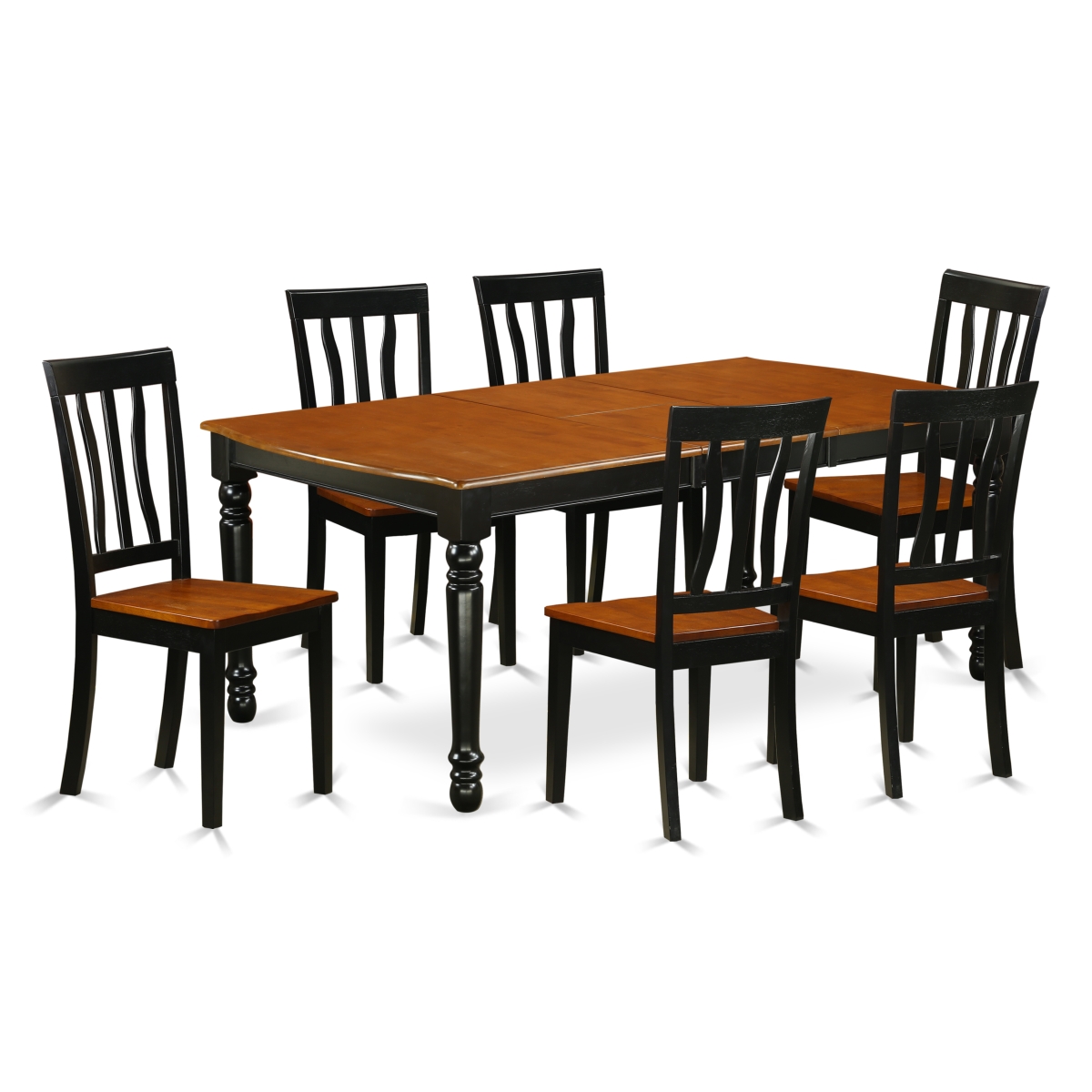 Picture of East West Furniture DOAN7-BCH-W 7 Piece Kitchen Tables & Chair set&#44; Black & Cherry