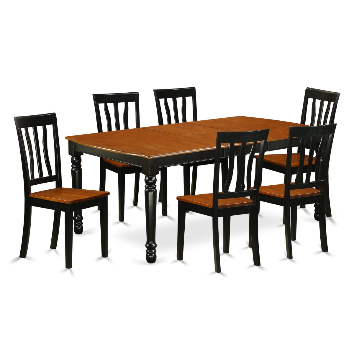 7 Piece Kitchen Tables & Chair set - Black & Cherry