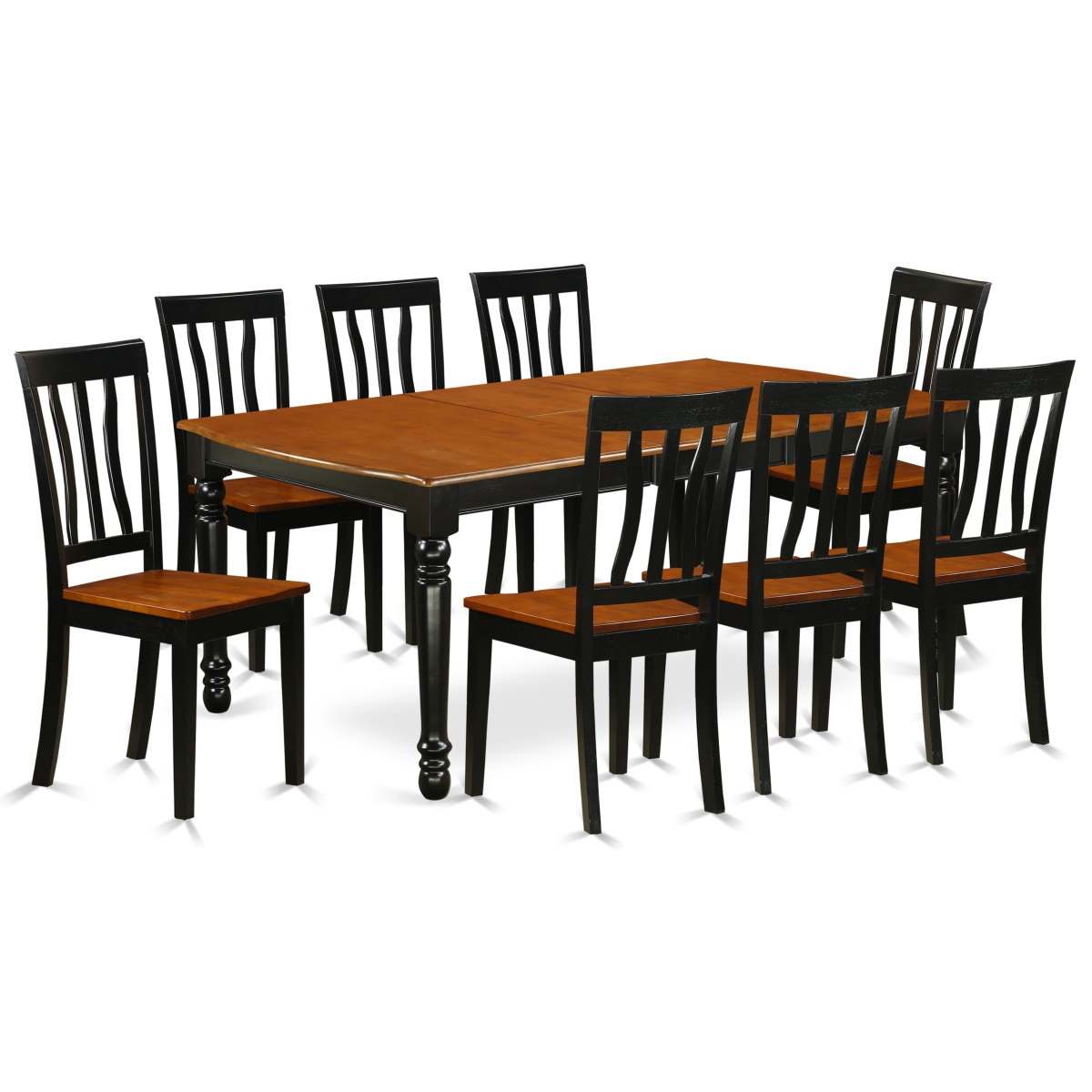 Picture of East West Furniture DOAN9-BCH-W 9 Piece Kitchen Tables & Chair set&#44; Black & Cherry