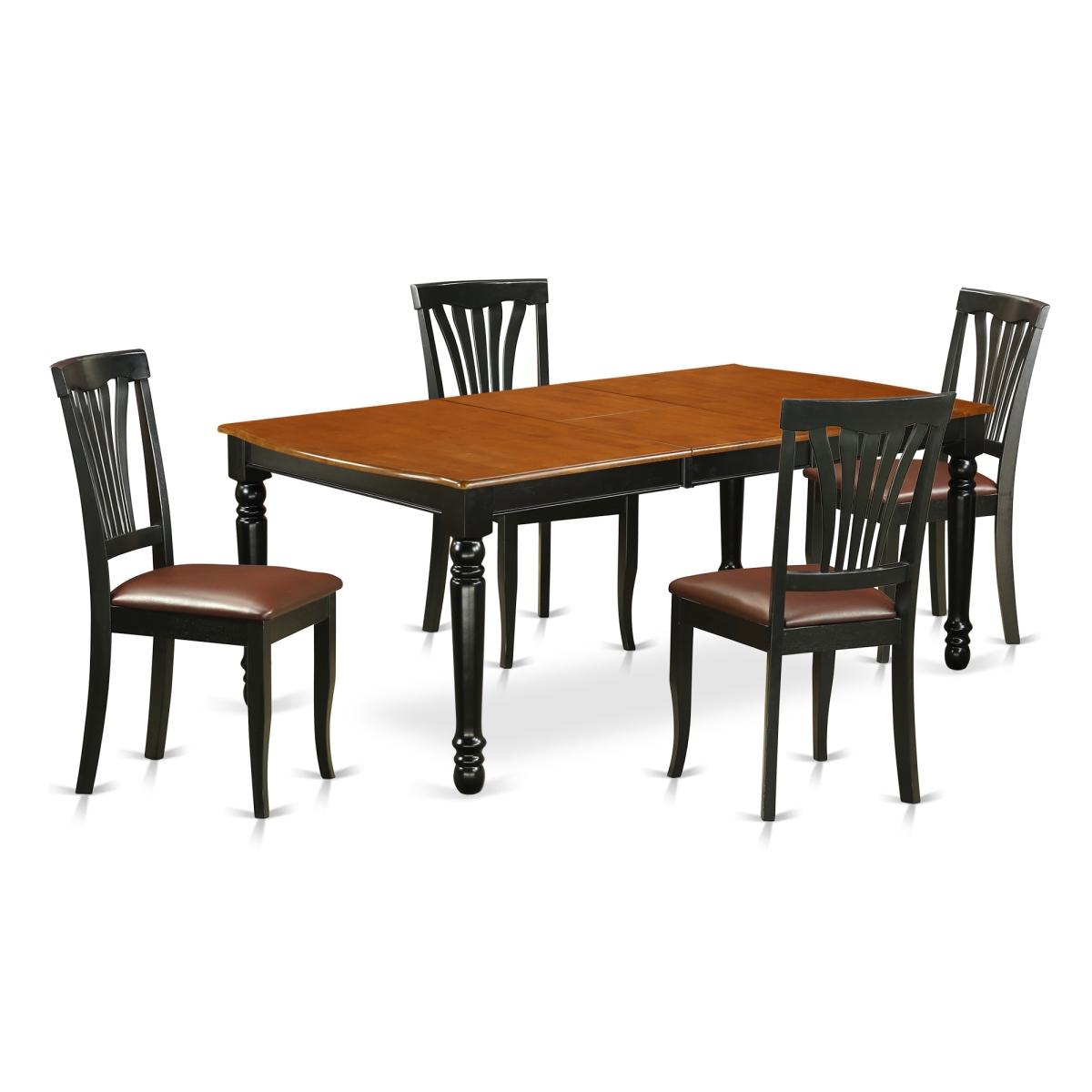 Picture of East West Furniture DOAV5-BCH-LC 5 Piece Kitchen Tables & Chair set&#44; Black & Cherry