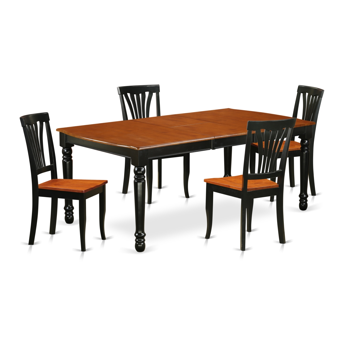 DOAV5-BCH-W 5 Piece Kitchen Tables & Chair set, Black & Cherry -  East West Furniture