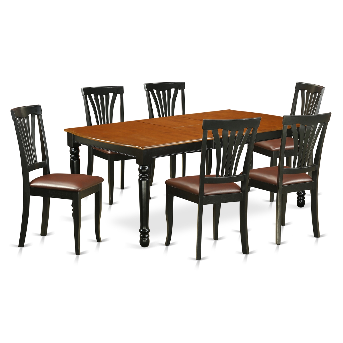 Picture of East West Furniture DOAV7-BCH-LC 7 Piece Kitchen Tables & Chair set&#44; Black & Cherry