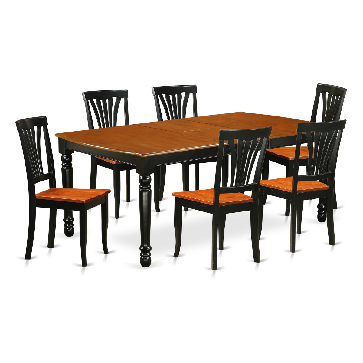 Picture of East West Furniture DOAV7-BCH-W 7 Piece Kitchen Tables & Chair set&#44; Black & Cherry