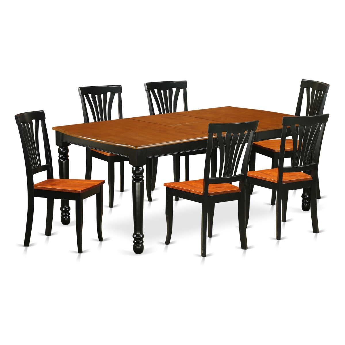 7 Piece Kitchen Tables & Chair set - Black & Cherry