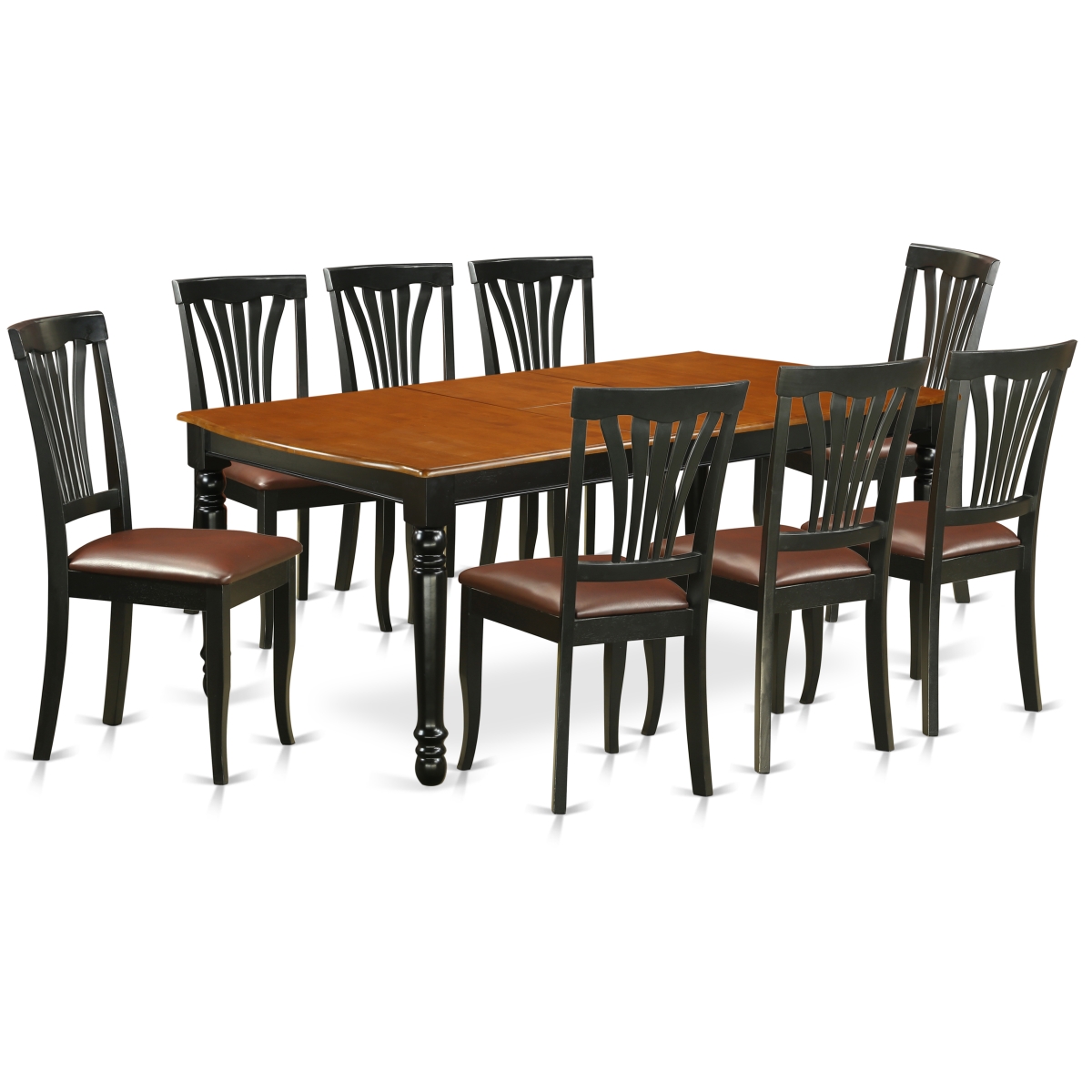 9 Piece Kitchen Tables & Chair set - Black & Cherry