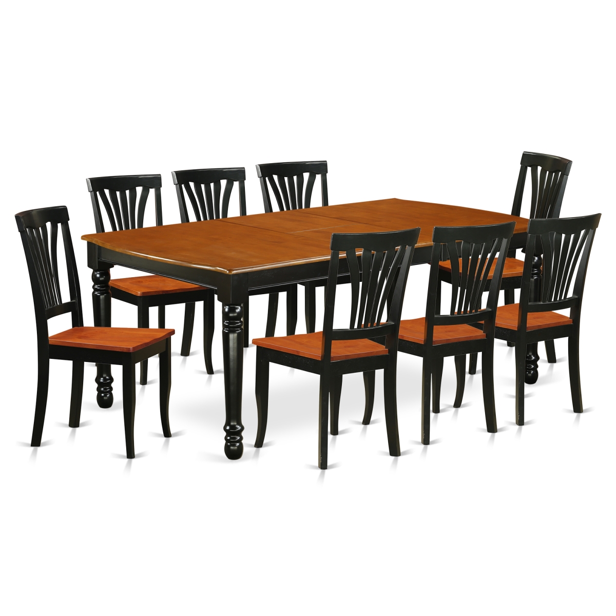 9 Piece Kitchen Tables & Chair set - Black & Cherry