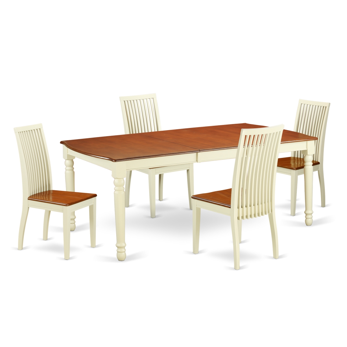 5 Piece Kitchen Tables & Chair set, Buttermilk & Cherry