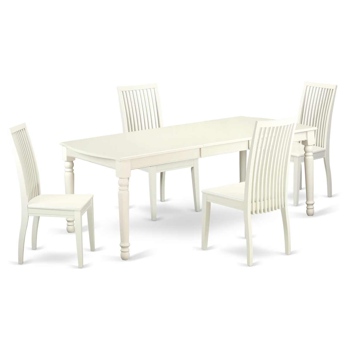 5 Piece Kitchen Tables & Chair set, Linen White
