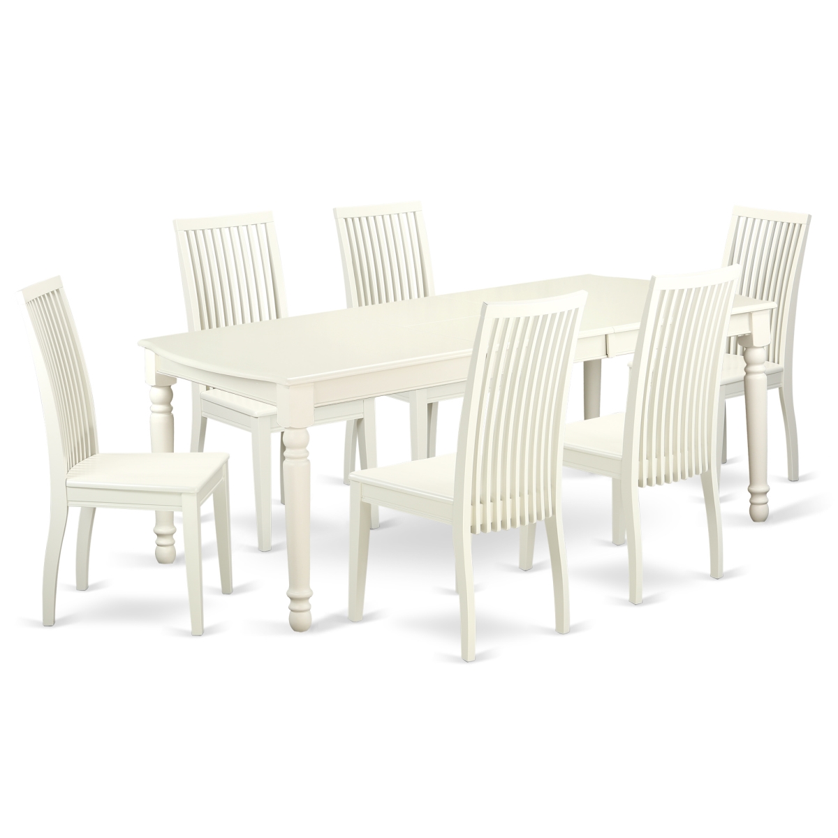 7 Piece Kitchen Tables & Chair set, Linen White