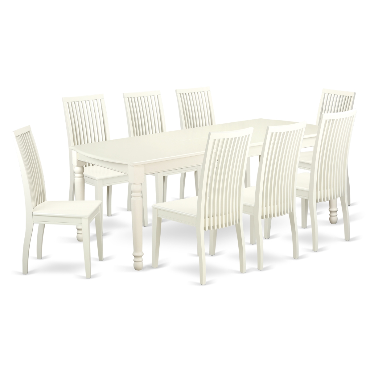 Picture of East West Furniture DOIP9-LWH-W 9 Piece Kitchen Tables & Chair set&#44; Linen White
