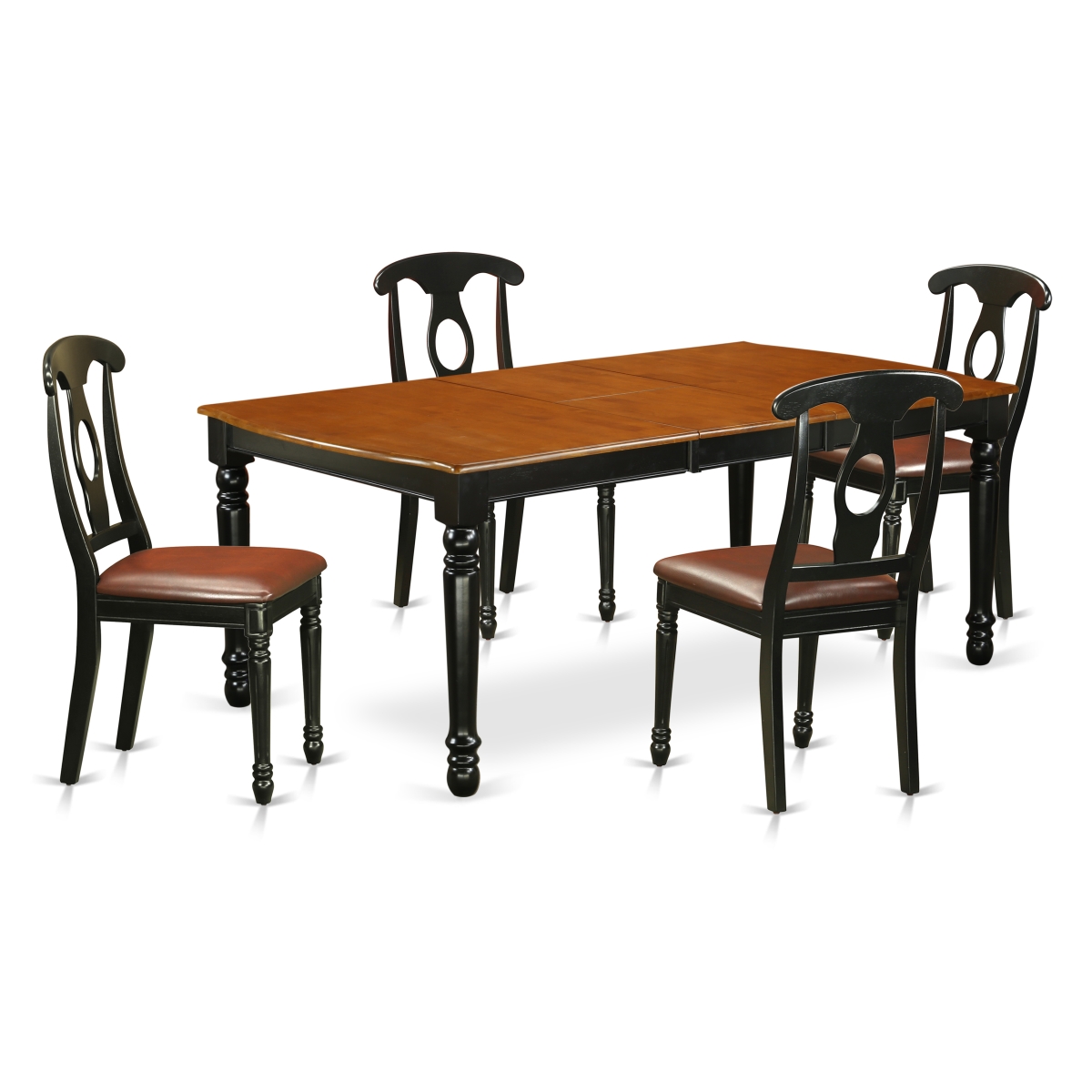 5 Piece Kitchen Tables & Chair set, Black & Cherry