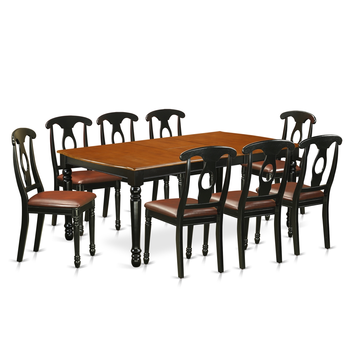9 Piece Kitchen Tables & Chair set - Black & Cherry